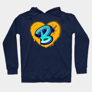 Graffiti Heart Letter B Hoodie